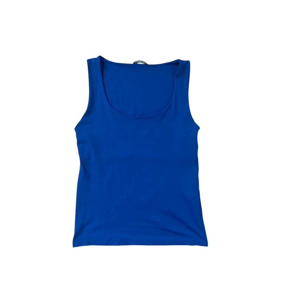Zara Women’s Blue Tank Top Double Lined Built in Bra Size L